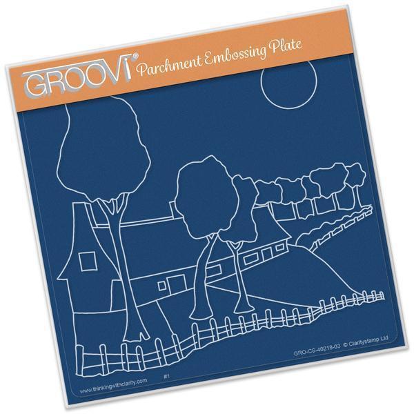 CLEARANCE Farmhouse Scene A5 Square Groovi Plate