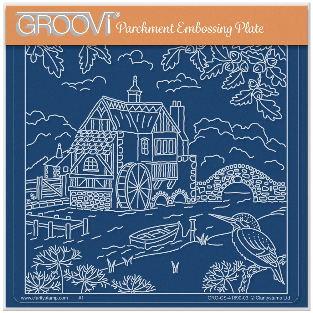 Linda's The Old Water Mill A5 Square Groovi Plate