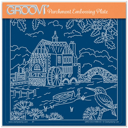 Linda's The Old Water Mill A5 Square Groovi Plate