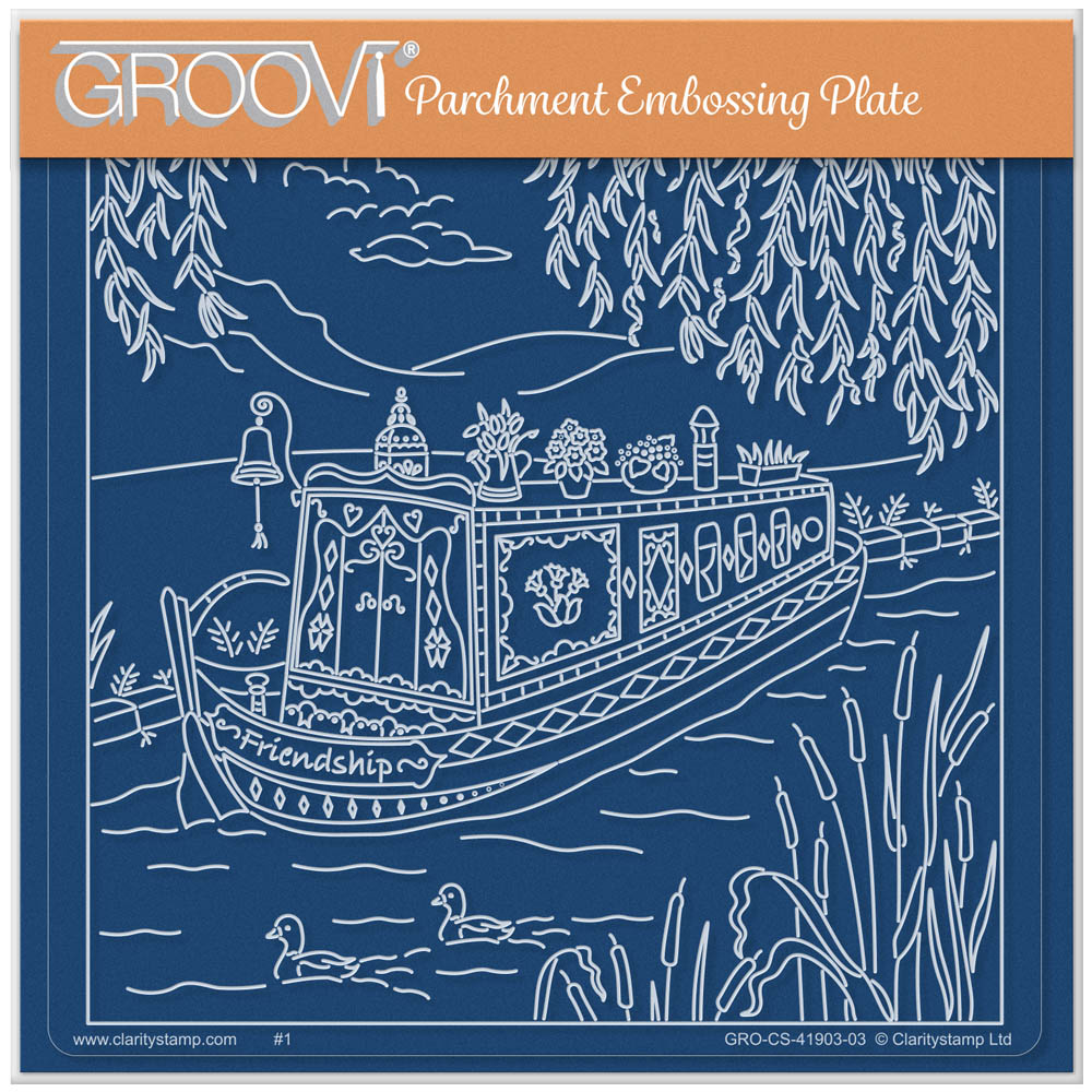 Linda's Friendship Narrowboat A5 Square Groovi Plate