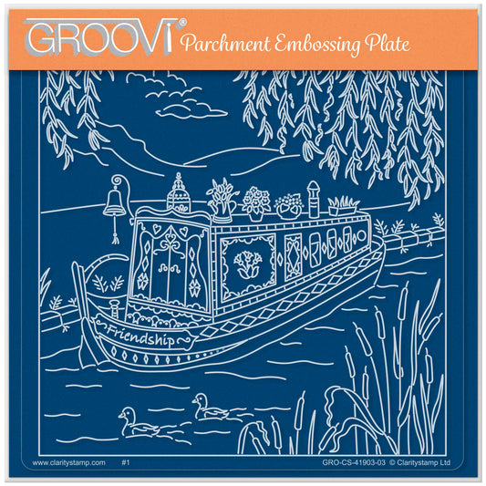 Linda's Friendship Narrowboat A5 Square Groovi Plate