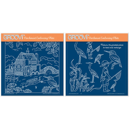 Linda's The Old Water Mill & Accessories A5 Square Groovi Plate Duo