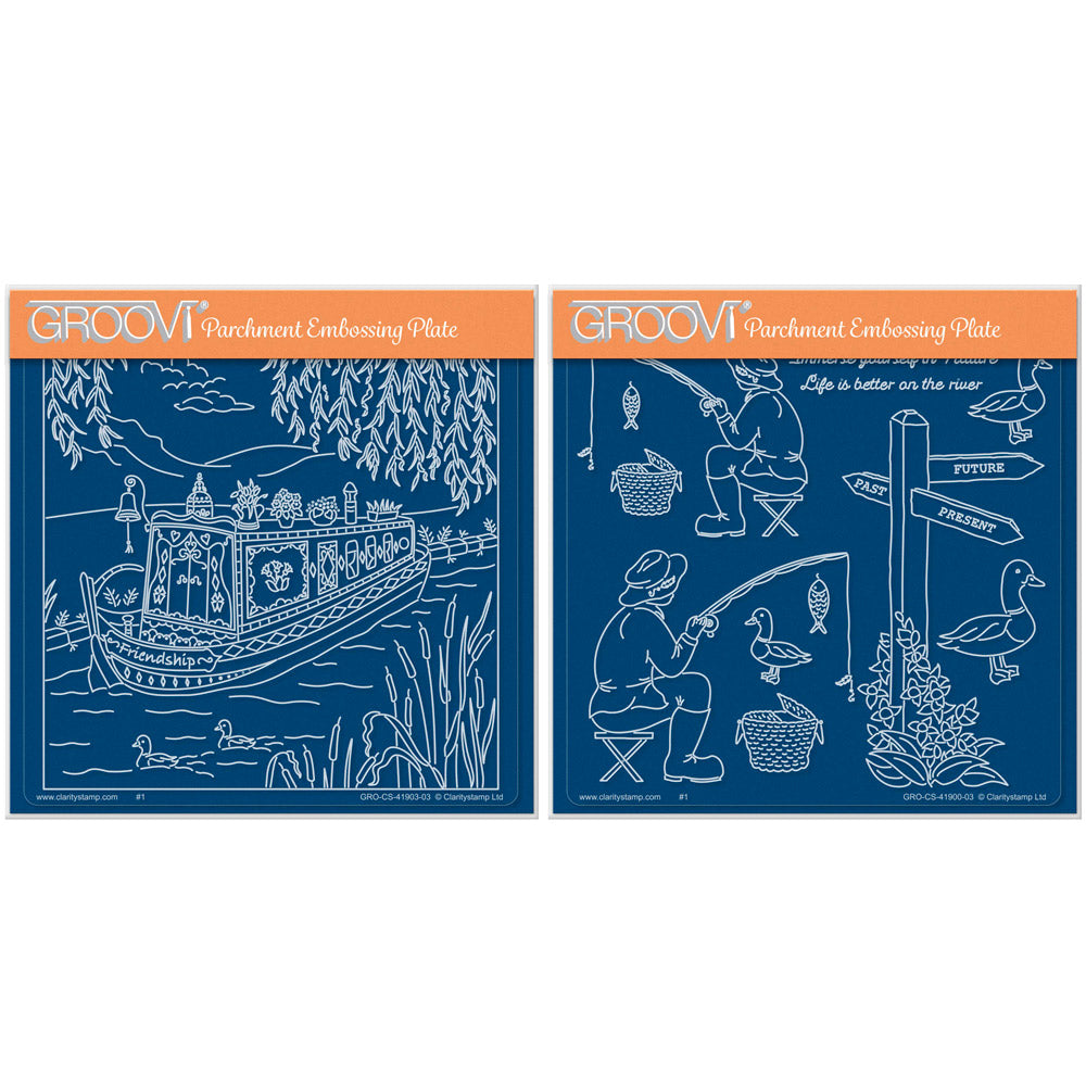 Linda's Friendship Narrowboat & Accessories A5 Square Groovi Plate Duo