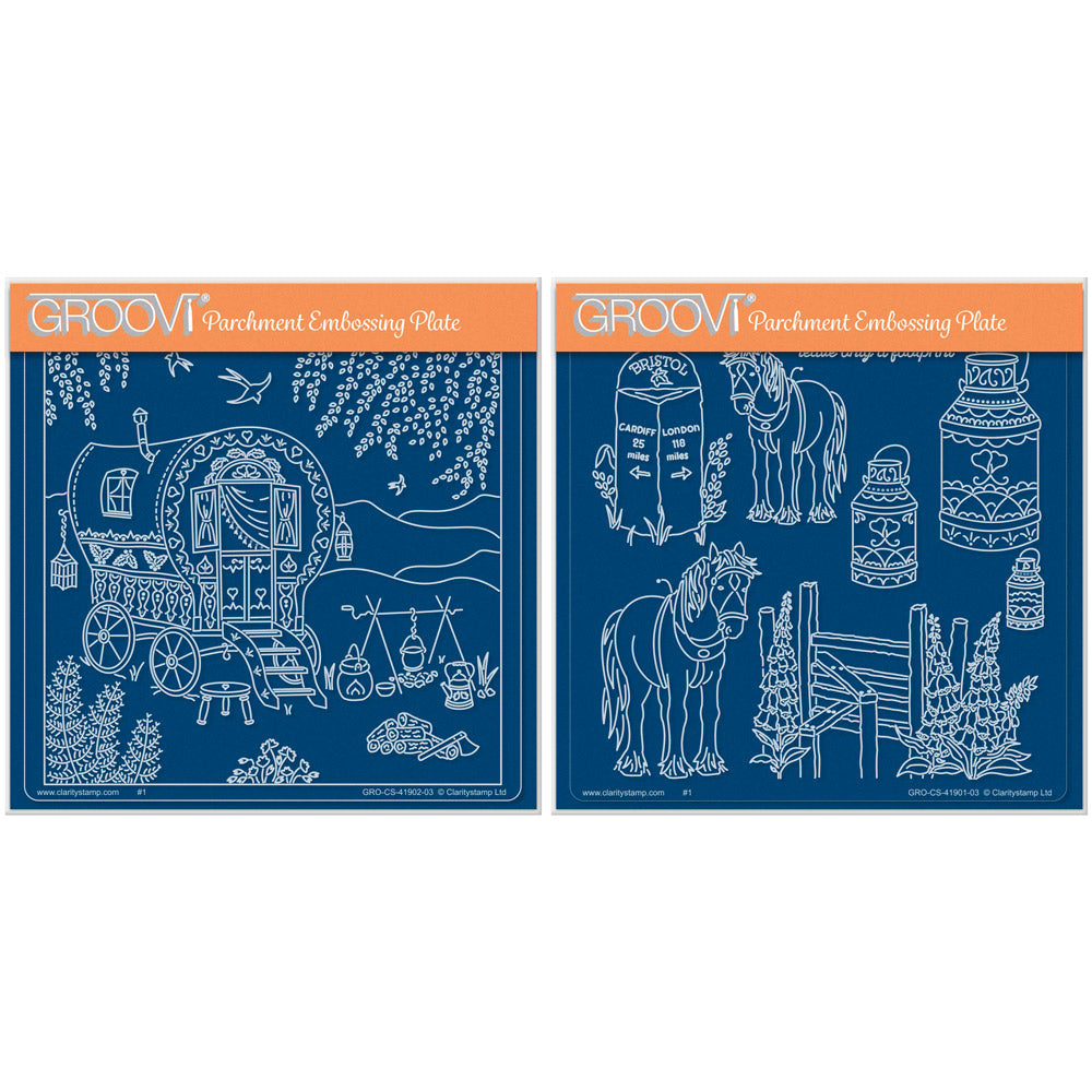 Linda's Romany Caravan & Accessories A5 Square Groovi Plate Duo