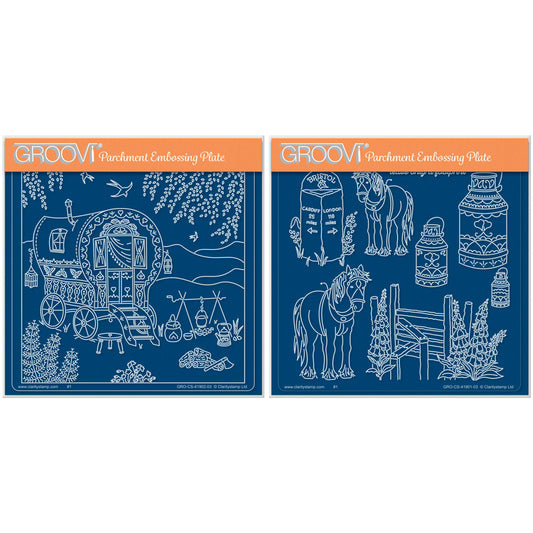 Linda's Romany Caravan & Accessories A5 Square Groovi Plate Duo