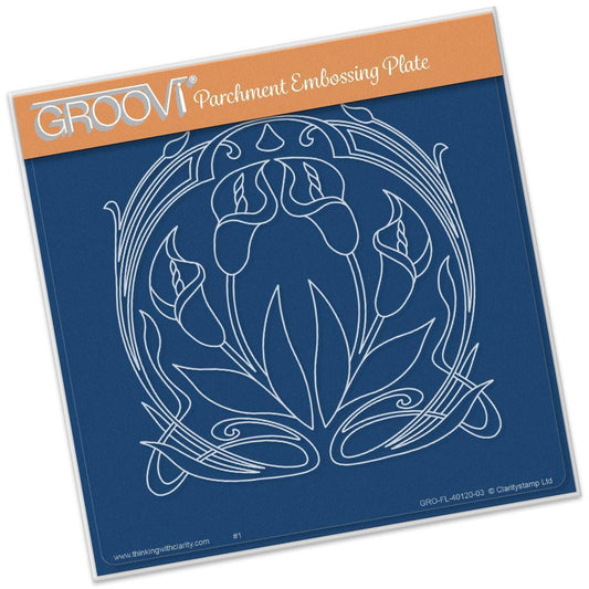 Art Nouveau Lilies A5 Square Groovi Plate