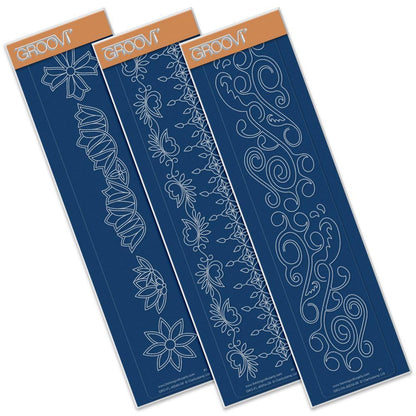 Art Deco & Ocean Swirls Groovi Border Plate Set