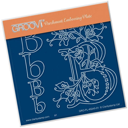 Floral Alphabet - Letter B A6 Square Groovi Plate