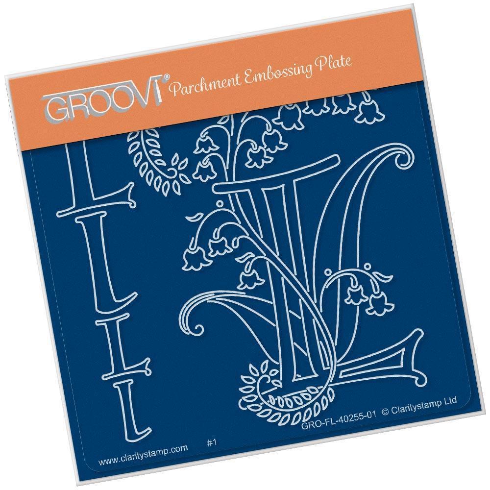 Floral Alphabet - Letter L A6 Square Groovi Plate