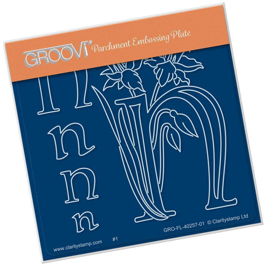 Floral Alphabet - Letter N A6 Square Groovi Plate