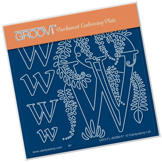 Floral Alphabet - Letter W A6 Square Groovi Plate
