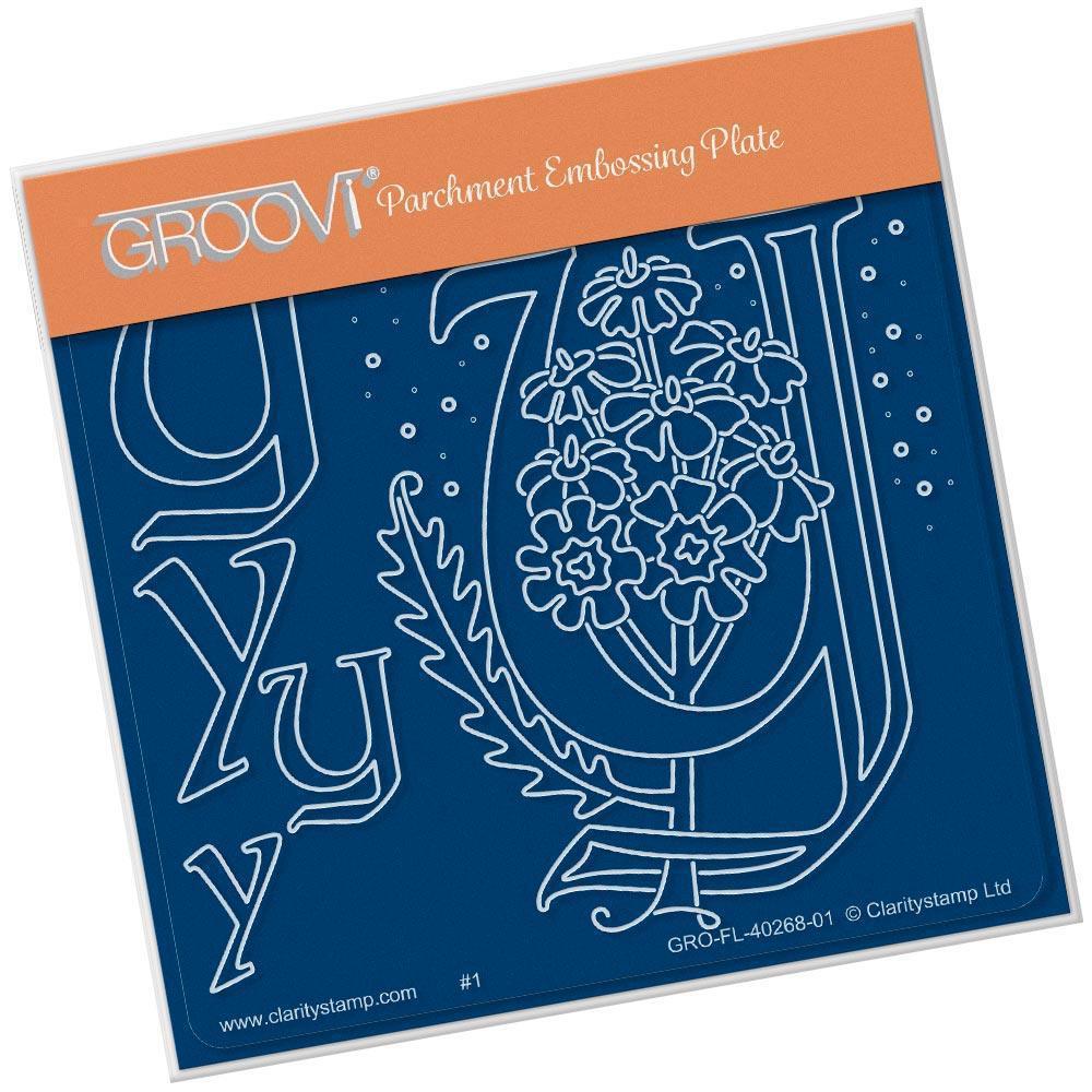 Floral Alphabet - Letter Y A6 Square Groovi Plate