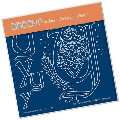 Floral Alphabet - Letter Y A6 Square Groovi Plate