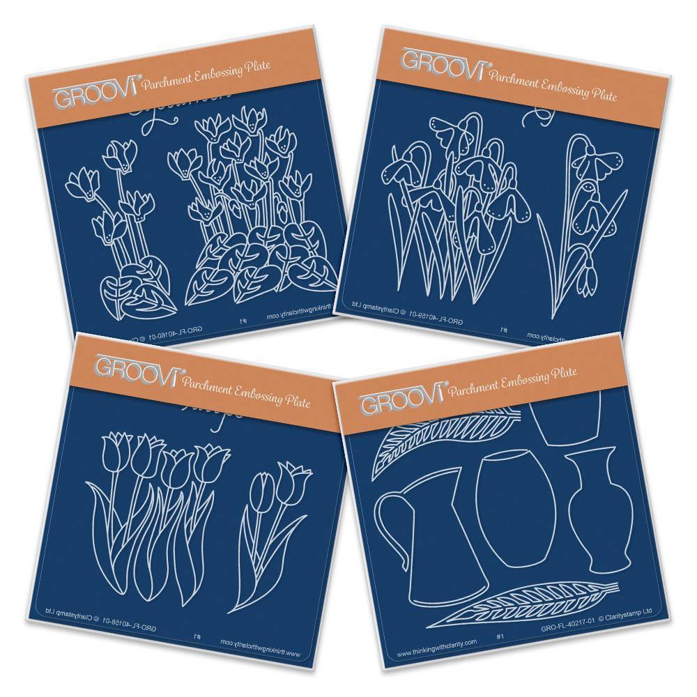 Flowers & Vases A6 Square Groovi Baby Plate Set