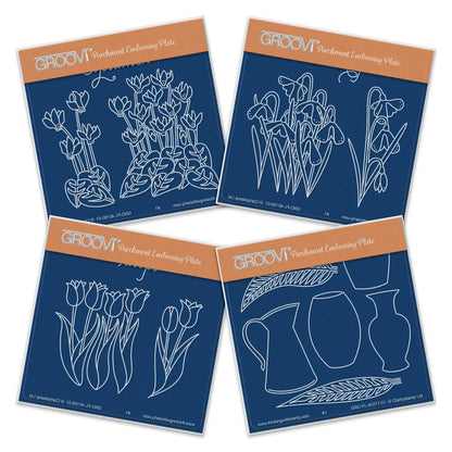 Flowers & Vases A6 Square Groovi Baby Plate Set