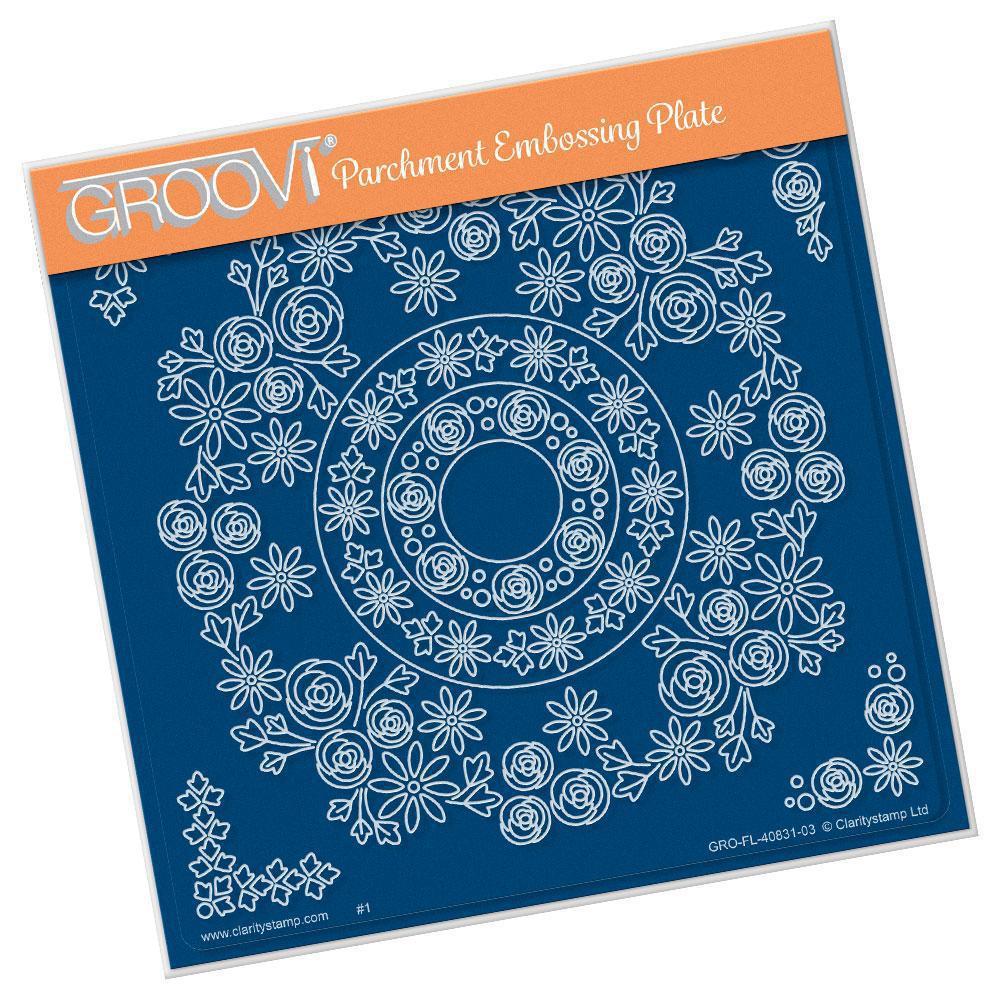 Tina's Rosie Doodle Wreath A5 Square Groovi Plate