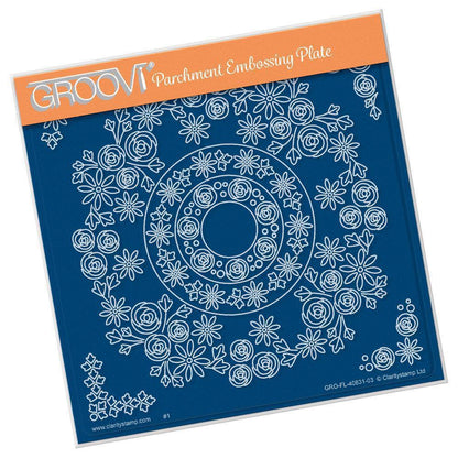 Tina's Rosie Doodle Wreath A5 Square Groovi Plate