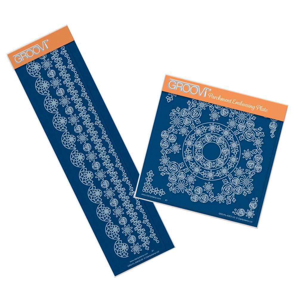 Tina's Rosie Doodles A5 Square & Groovi Border Plate Set
