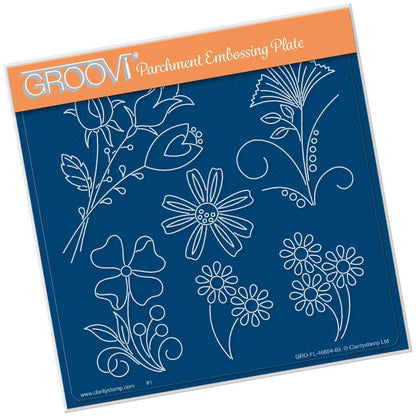 Tina's Flower Fun A5 Square Groovi Plate
