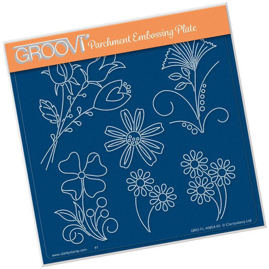 Tina's Flower Fun A5 Square Groovi Plate