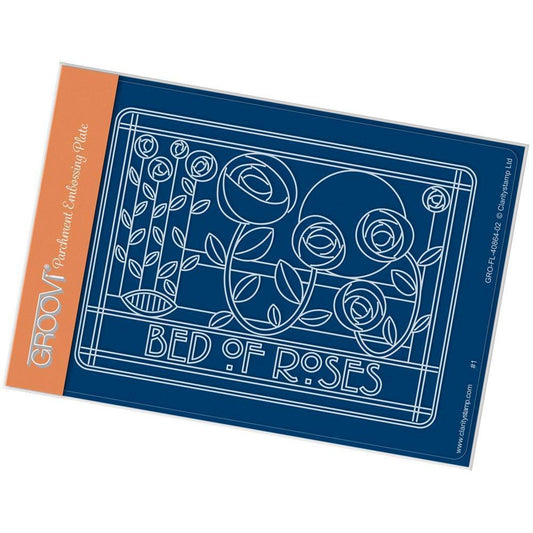 Art Nouveau Bed of Roses A6 Groovi Plate