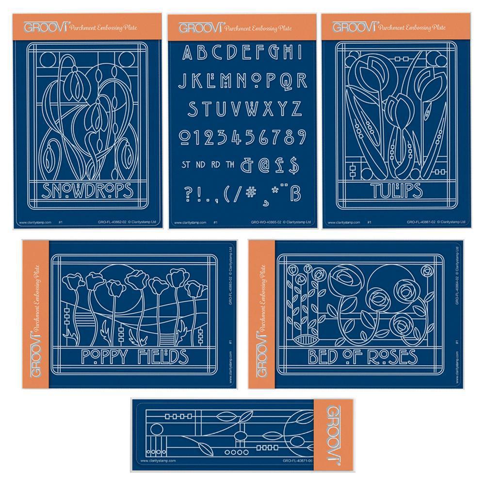 Art Nouveau Floral A6 Groovi Plate & Spacer Collection