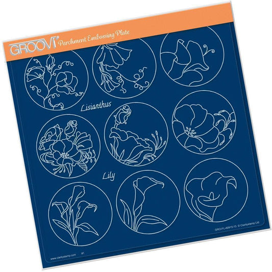 Linda's 123 - B Sweet Pea, Lisianthus & Lily A4 Square Groovi Plate