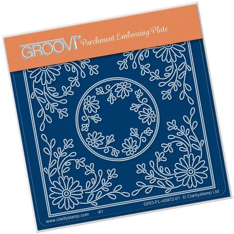 Tina's Daisy Flowers Parchlet A6 Square Groovi Baby Plate