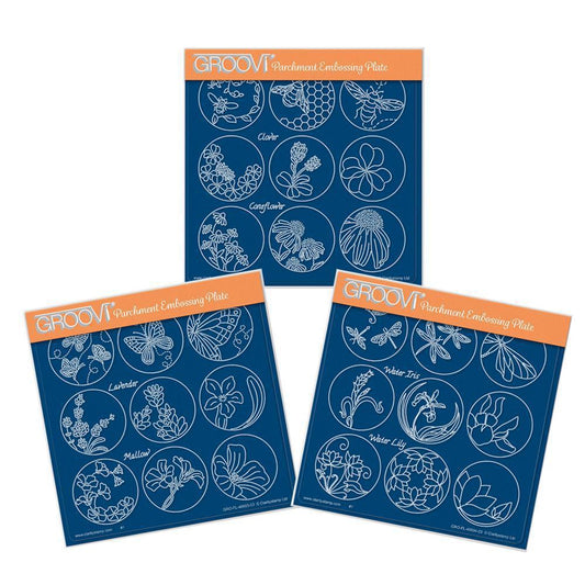 Linda's 123 - DEF Winged Friends A5 Square Groovi Plate Trio