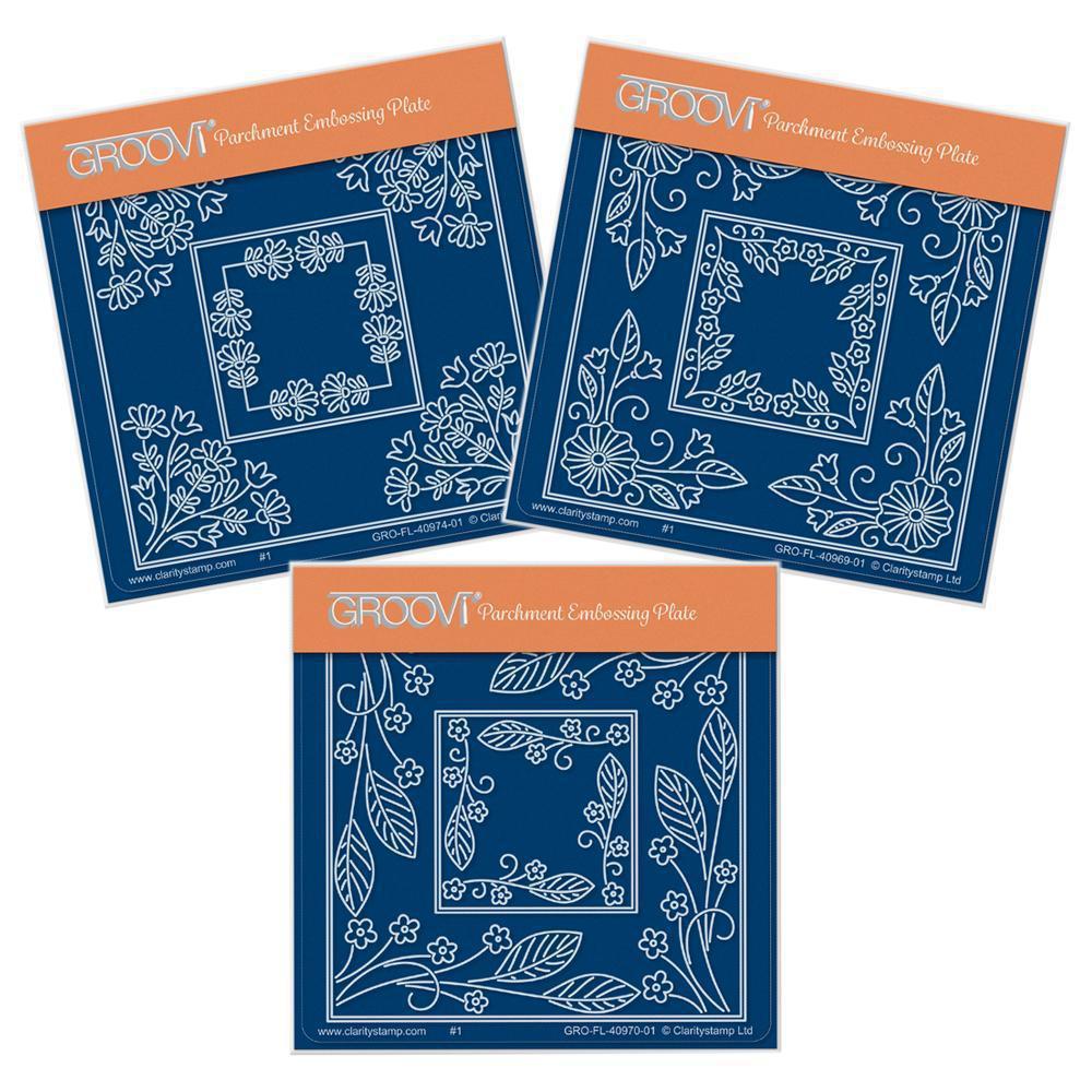 Tina's Square Parchlets Trio A6 Square Groovi Baby Plate Set