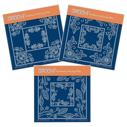 Tina's Square Parchlets Trio A6 Square Groovi Baby Plate Set
