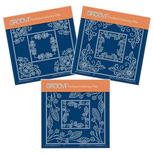 Tina's Square Parchlets Trio A6 Square Groovi Baby Plate Set