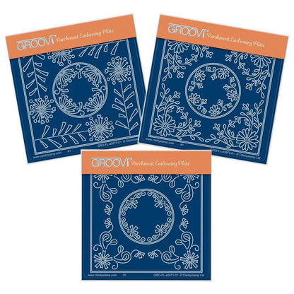 Tina's Circle Parchlets Trio A6 Square Groovi Baby Plate Set