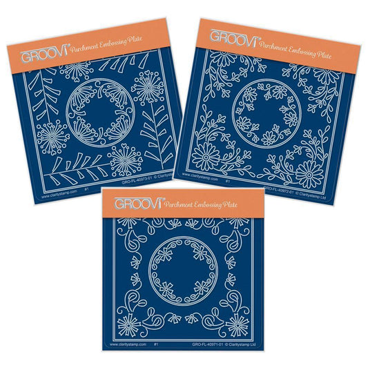 Tina's Circle Parchlets Trio A6 Square Groovi Baby Plate Set