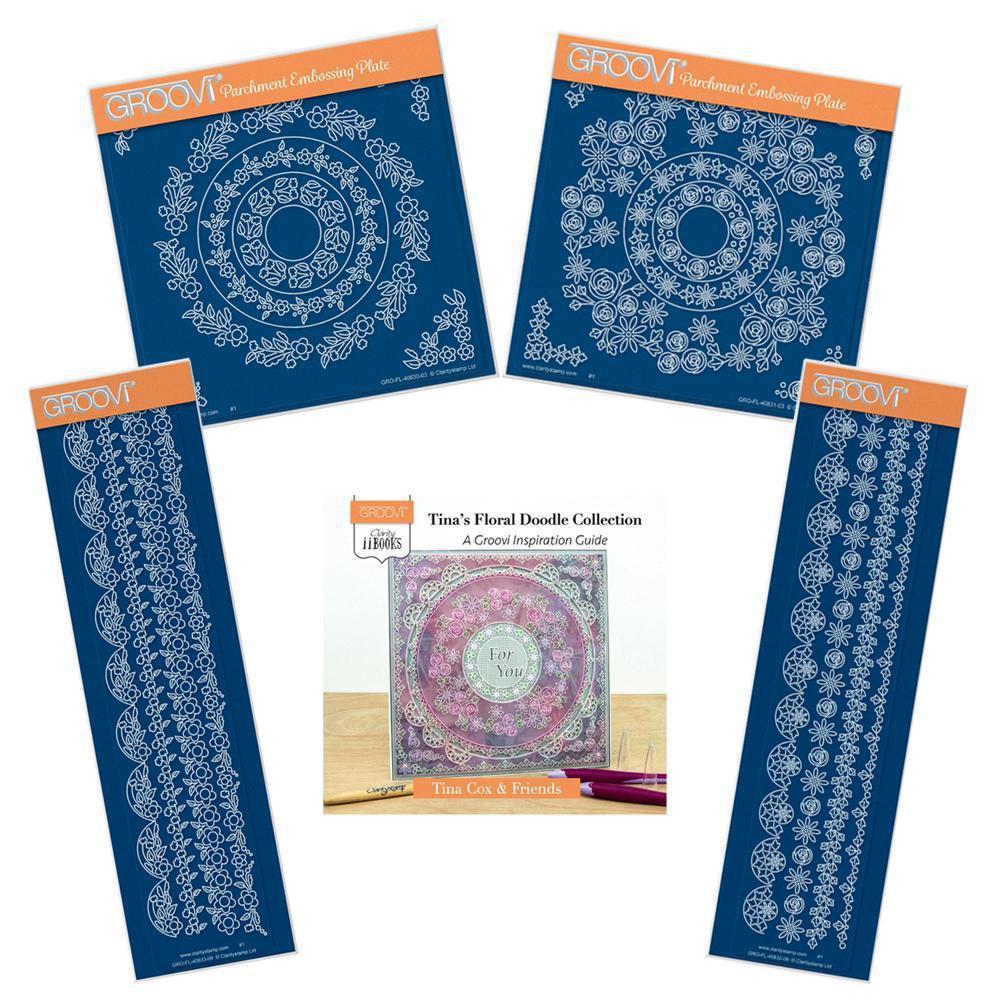 Tina's Floral Doodle Groovi Plates & ii Book Bundle