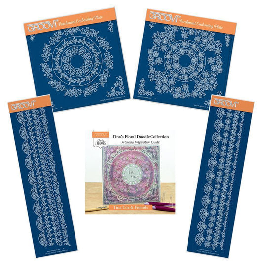 Tina's Floral Doodle Groovi Plates & ii Book Bundle