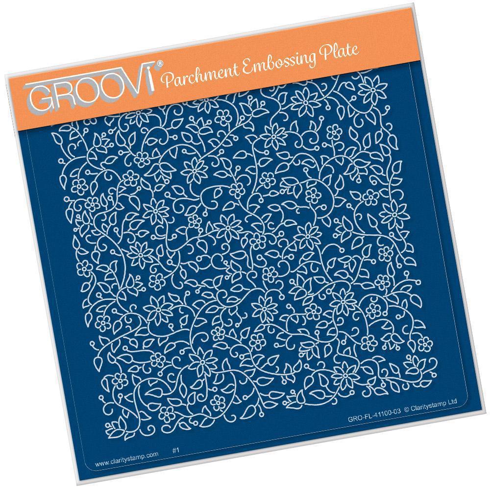 Floral Flourish Background A5 Square Groovi Plate