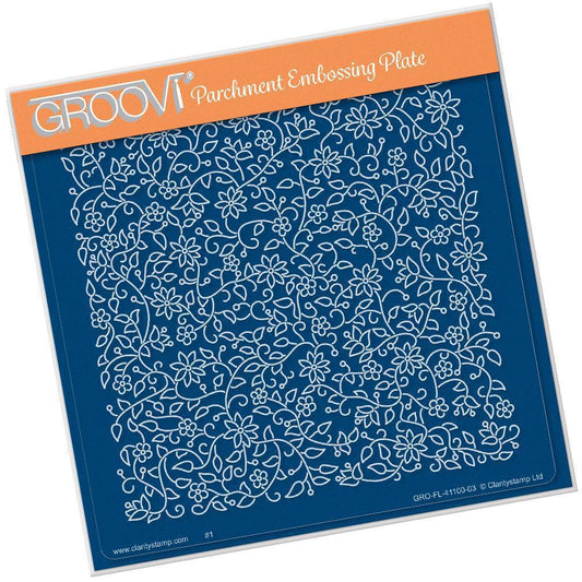 Floral Flourish Background A5 Square Groovi Plate