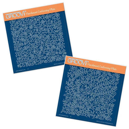 Floral Backgrounds A5 Square Groovi Plate Duo