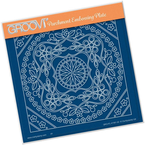 Tina's Symmetrical Floral Round A5 Square Groovi Plate
