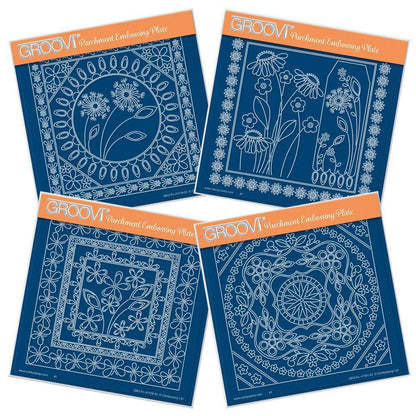 Tina's Flower Frames Quartet A5 Square Groovi Plate Set