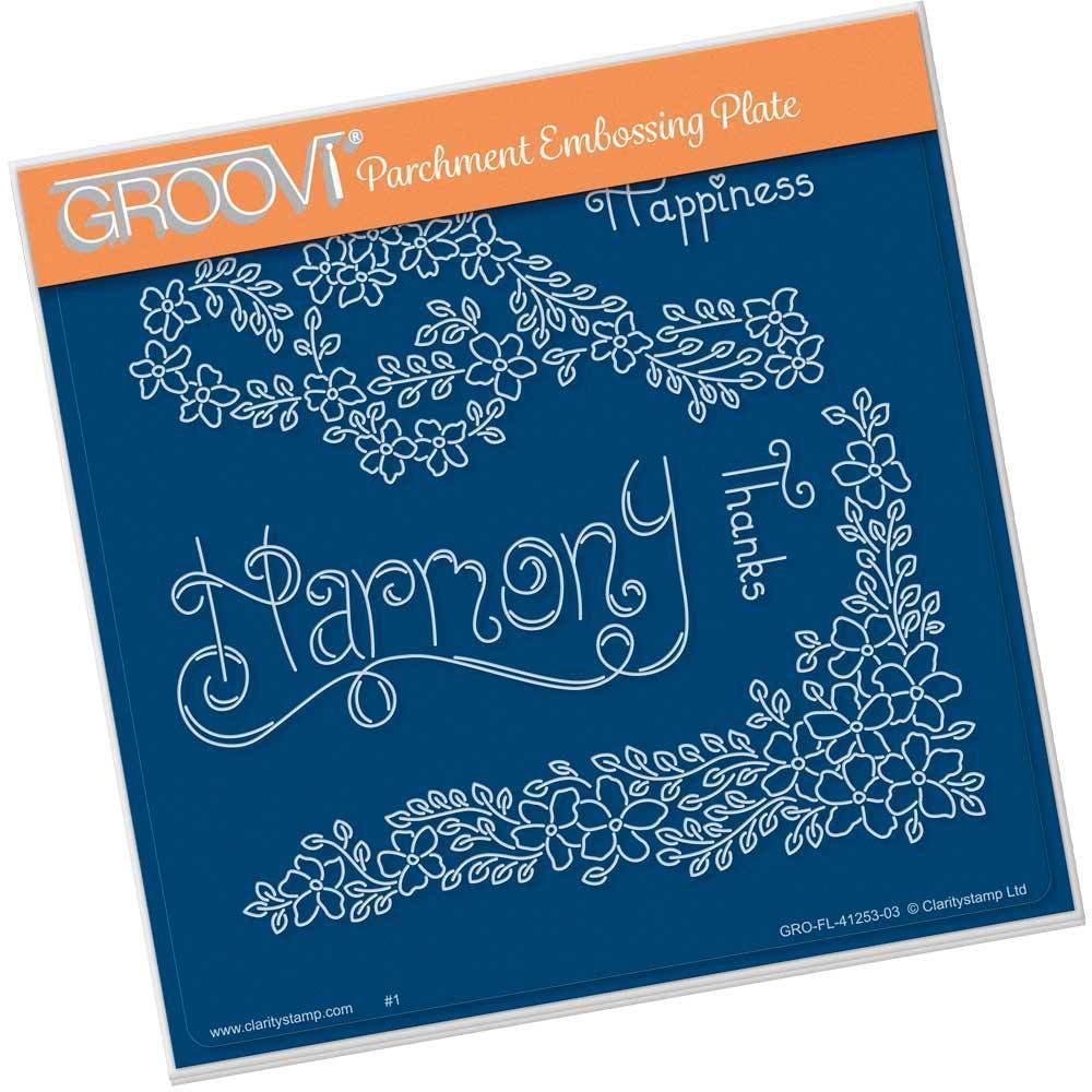 Tina's Harmony Flowers A5 Square Groovi Plate