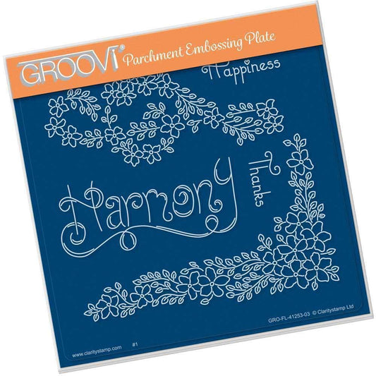 Tina's Harmony Flowers A5 Square Groovi Plate