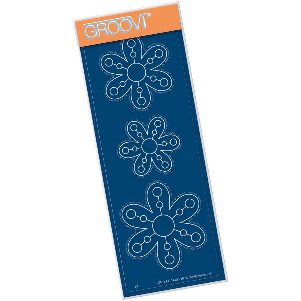 Tina's Pretty Posy Picot Flowers A5 Long Groovi Plate