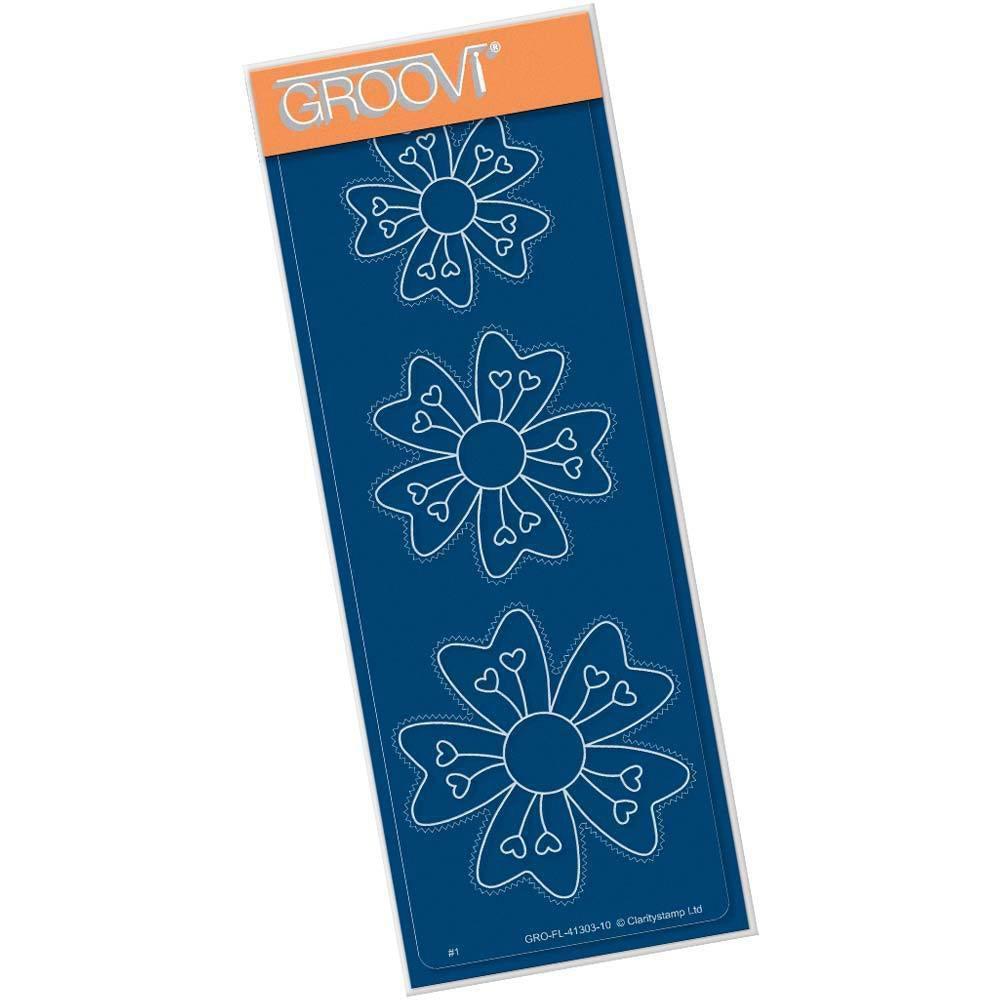 Tina's Heart Blossom Picot Flowers A5 Long Groovi Plate
