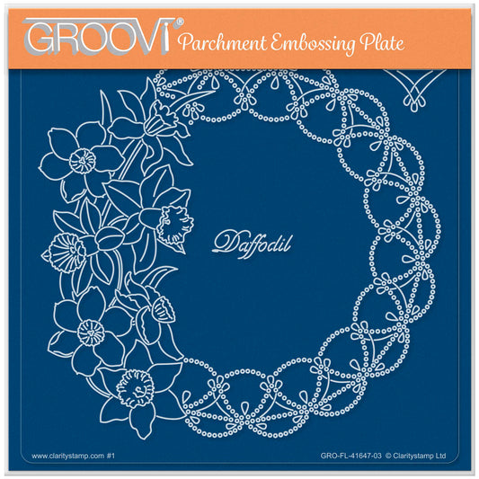 Linda's Daffodil & Lace A5 Square Groovi Plate