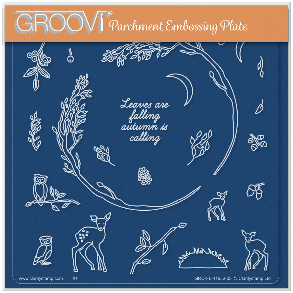 Barbara's Autumn Seasonal Wreath A5 Square Groovi Plate