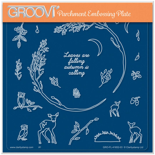 Barbara's Autumn Seasonal Wreath A5 Square Groovi Plate