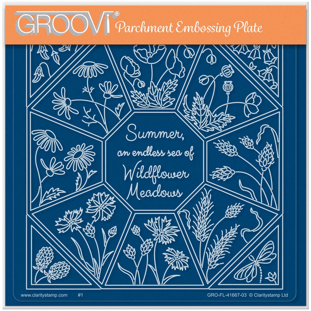 Linda's Sea of Wildflowers Meadows - Easy Layout A5 Square Groovi Plate (Set 4)