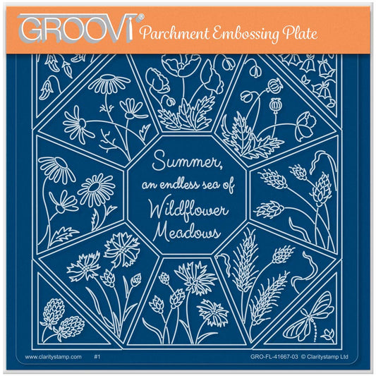 Linda's Sea of Wildflowers Meadows - Easy Layout A5 Square Groovi Plate (Set 4)